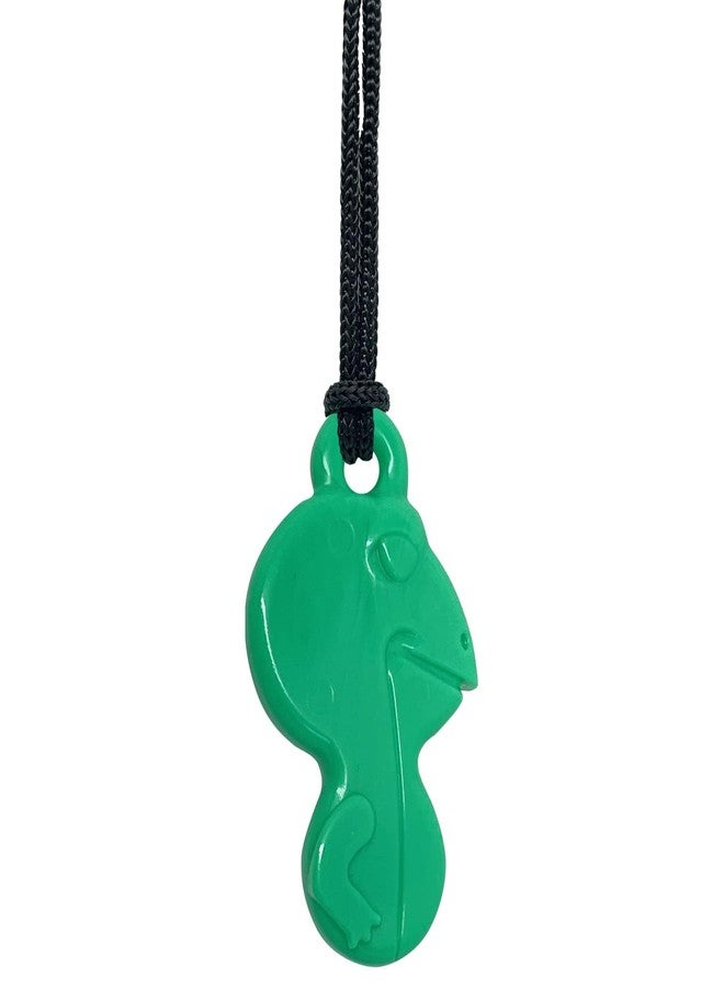 TalkTools Sensory Chew Necklace - Teething and Biting Chewelry for Kids & Adults with ADHD, Autism - Anxiety Relief Chewing Pendant - Safe and Durable Chew Necklace (Green, Frog) - Image 1